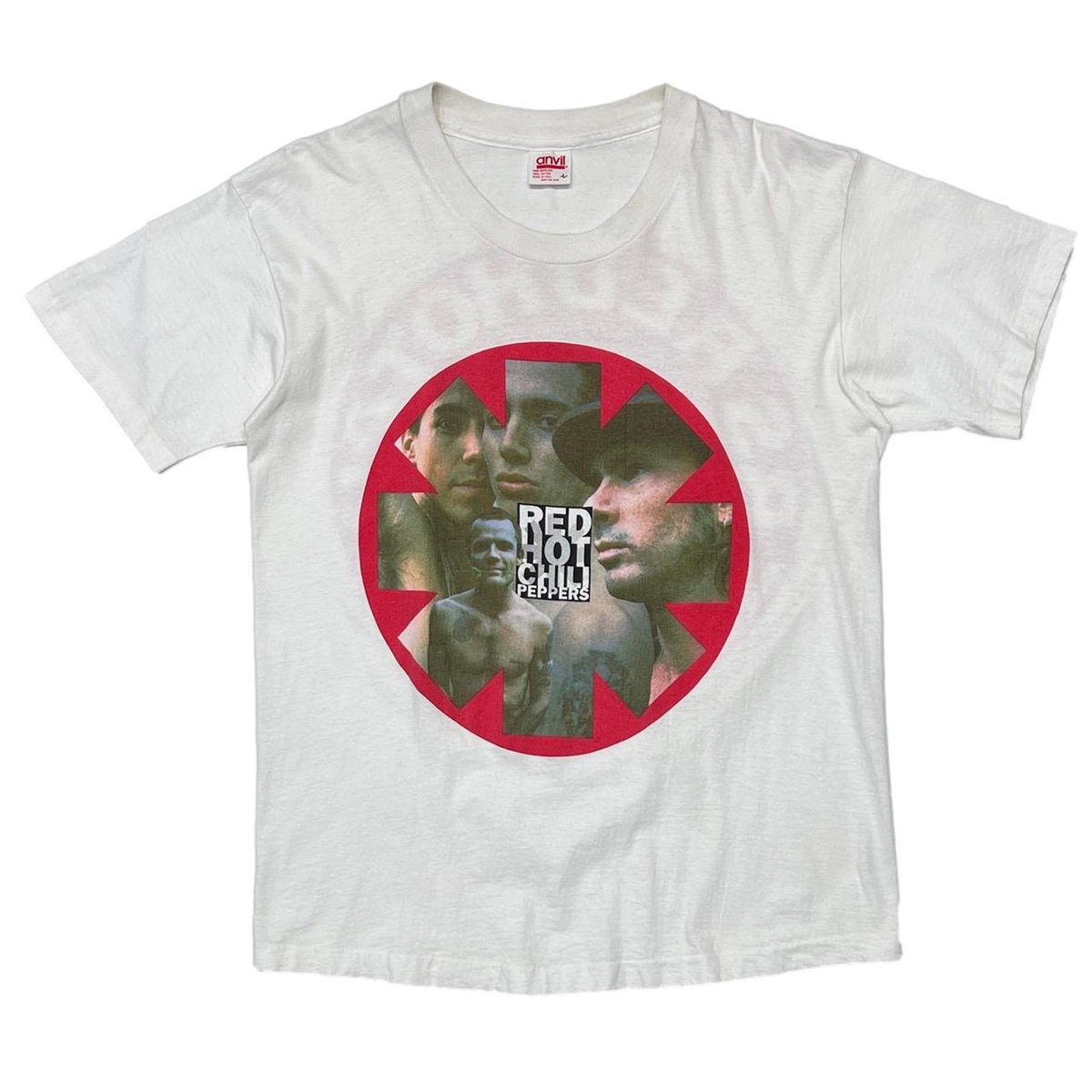 RED HOT CHILI PEPPERS BLOOD SUGER SEX MAGIK TOUR LOGO & PHOTO WHITE ANVIL LARGE 9121