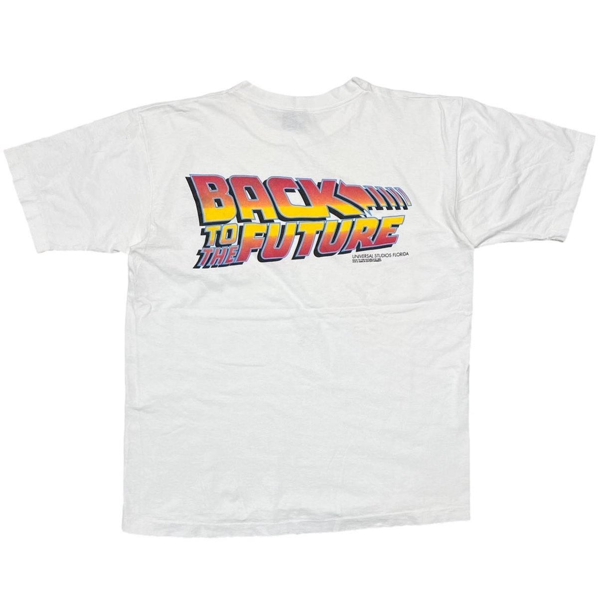 BACK TO THE FUTURE DOUBLE SIDE LOGO UNIVERSAL STUDIOS FLORIDA WHITE XL 3392
