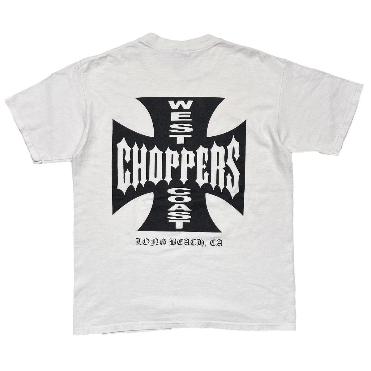 WEST COAST CHOPPERS IRON CROSS LONG BEACH LA WHITE ANVIL LARGE 5915