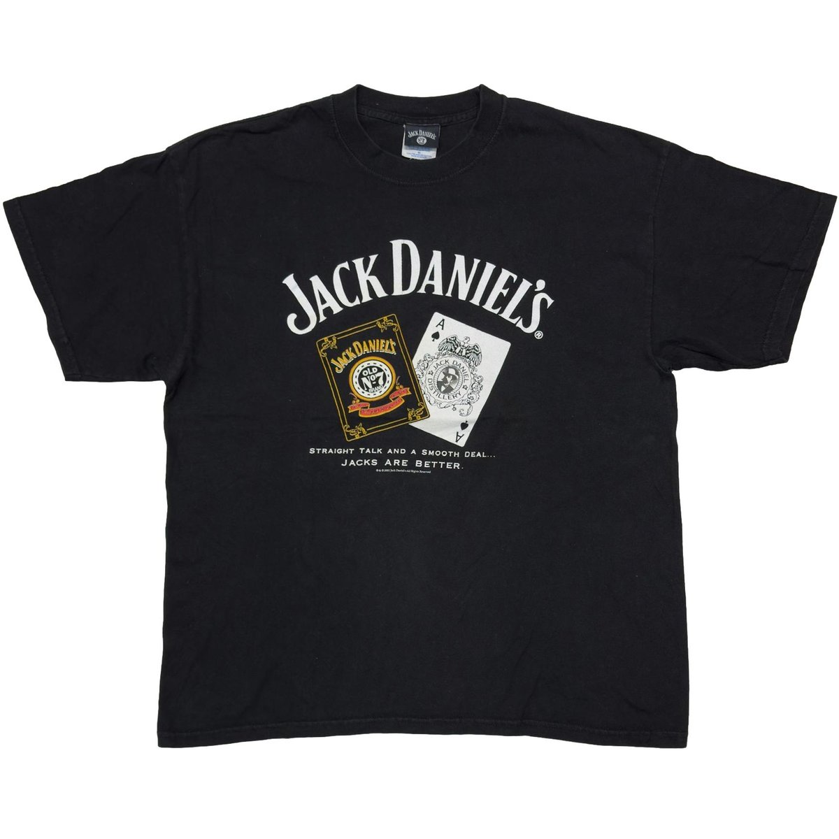 JACK DANIEL'S LOGO & CARD 2001 STRAIGHT TALK AND A SMOOTH DEAL... JACKS ARE BETTER. XL 8009