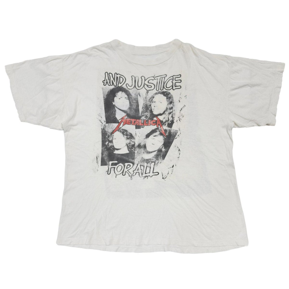 METALLICA AND JUSTICE FOR ALL WHITE FITS XL 5047