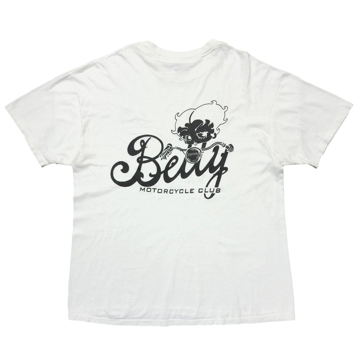 BETTY BOOP MOTORCYCLE CLUB WHITE HANES XL 7957