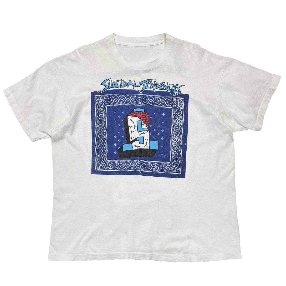 SUICIDAL TENDENCIES S LOGO DOUBLESIDE WHITE FITS XL 4806