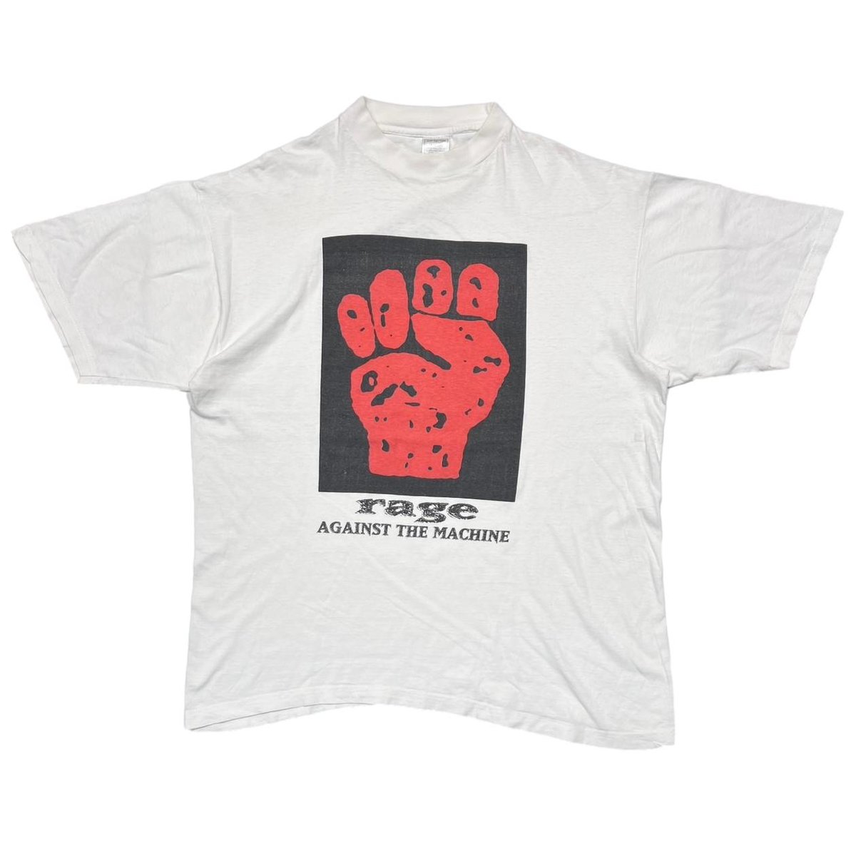RAGE AGAINST THE MACHINE ANGRY FIST WHITE EURO XL 1915