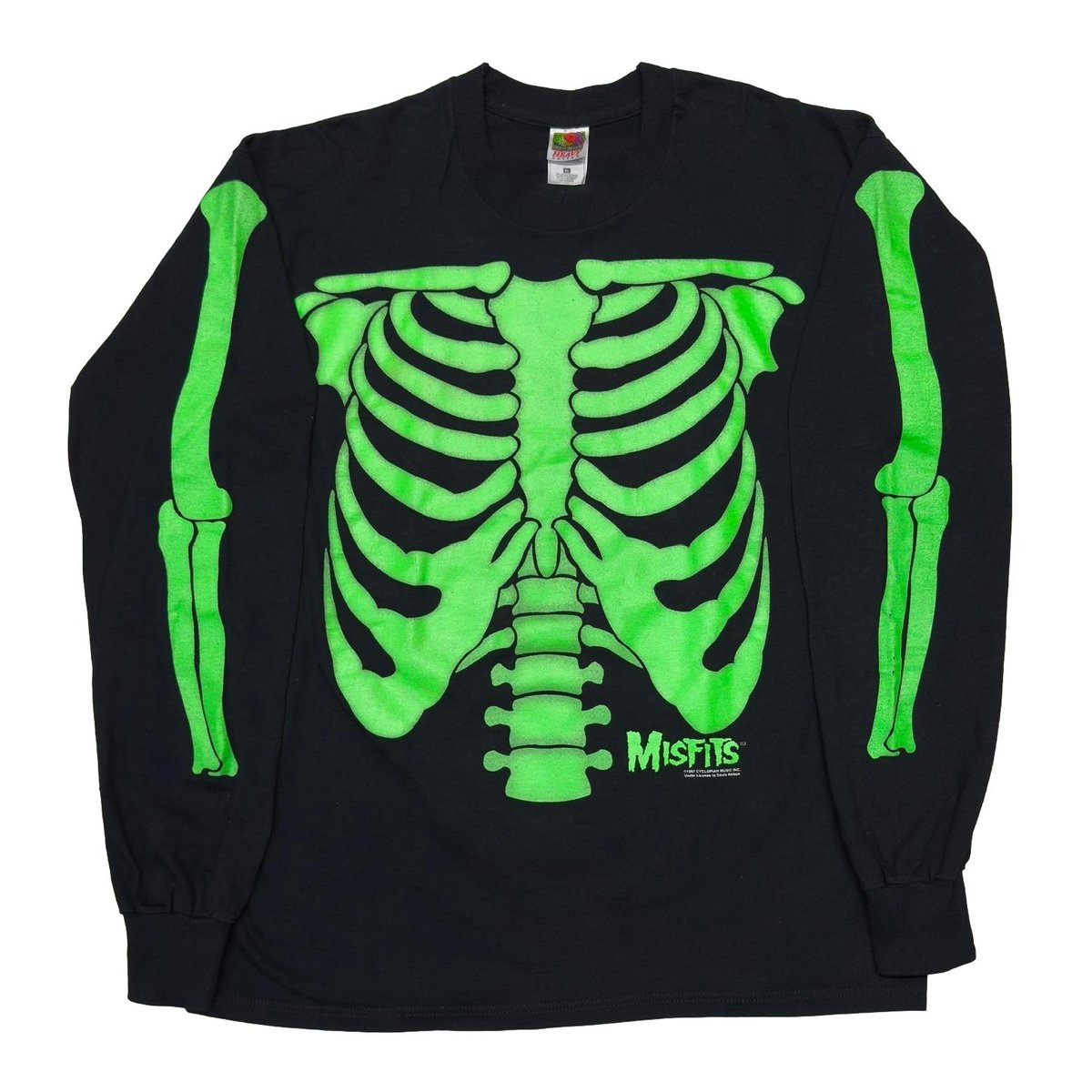 MISFITS 1997 GREEN BONE LS FRUIT OF THE LOOM XL 8428