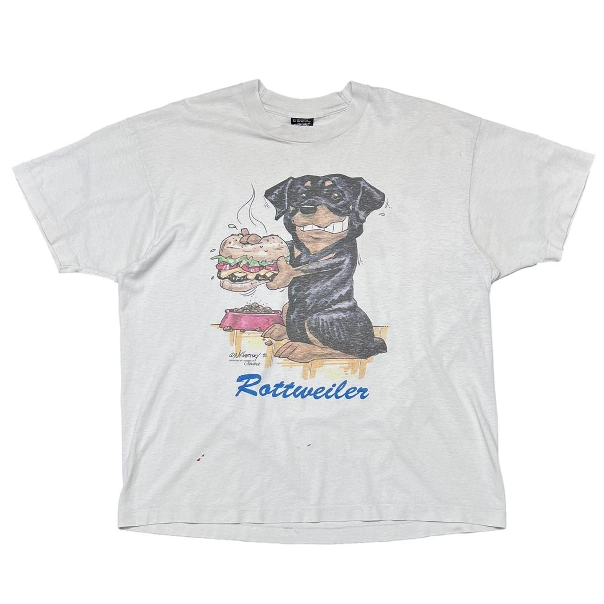 OLD&VINTAGE 1992 ROTTWEILER WHITE SCREEN STARS XL 5560