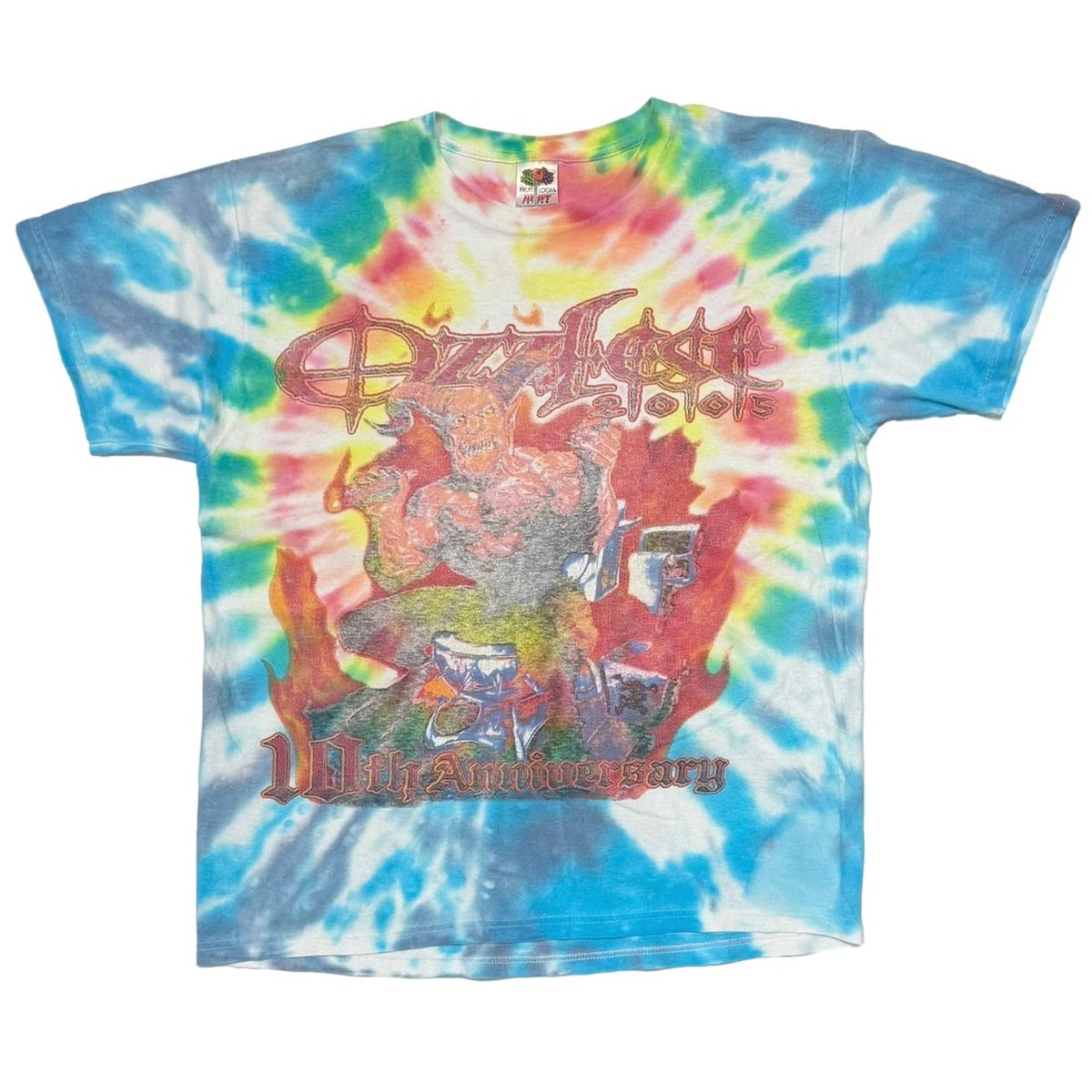 OZZ FEST 2005 10th ANNIVERSARY TIE DYE FRUIT OF THE LOOM LARGE 0609