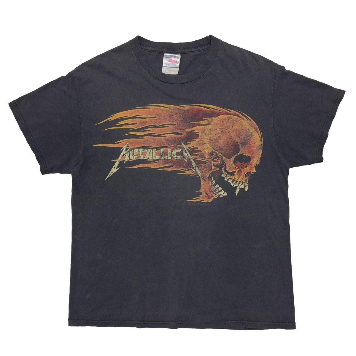 METALLICA PUSHEAD Y2K SIDE FLAME SKULL TENNESSEE RIVER LARGE 2662