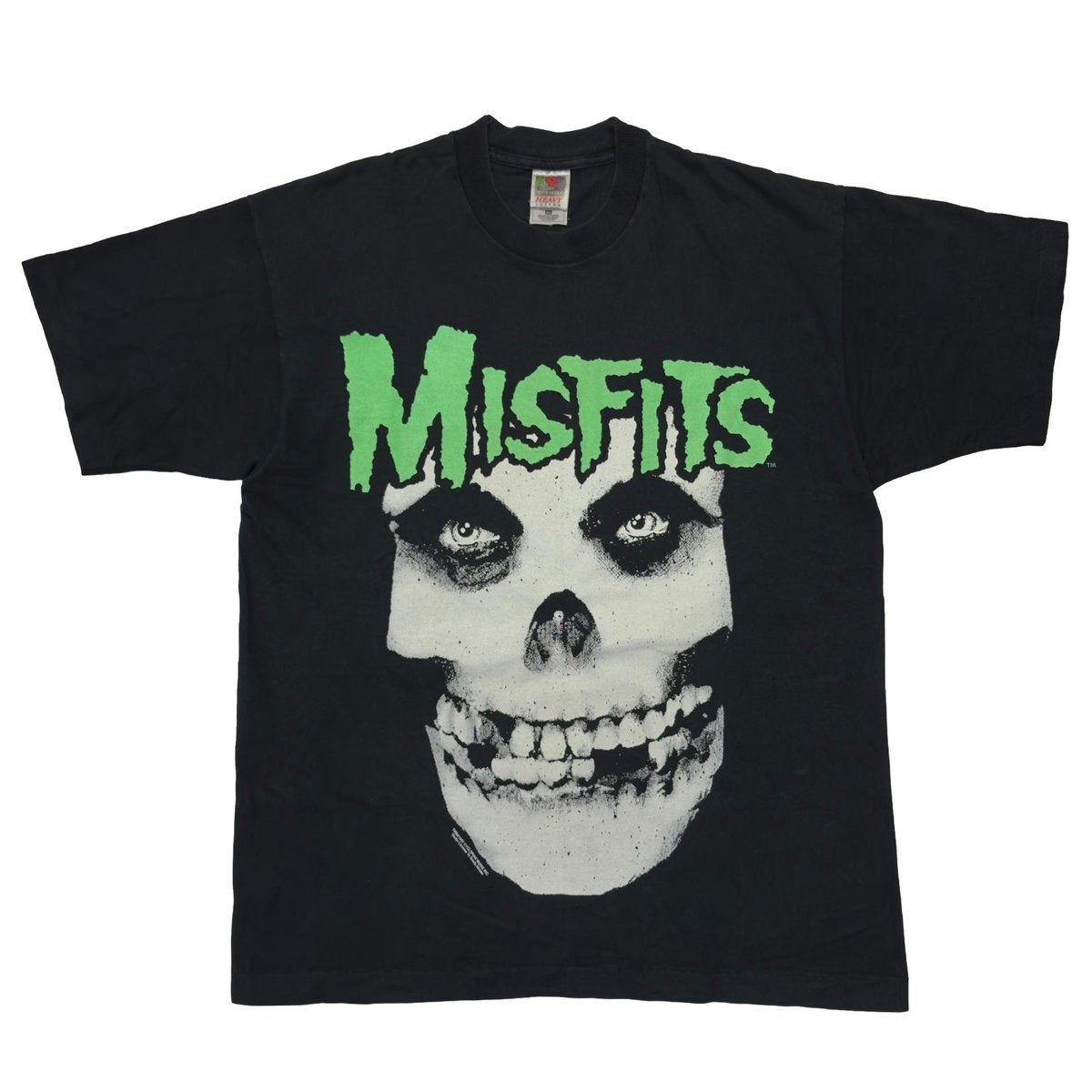 MISFITS 1997 HUGE SKULL FACE GREEN TEXT FRUIT OF THE LOOM XL 9105