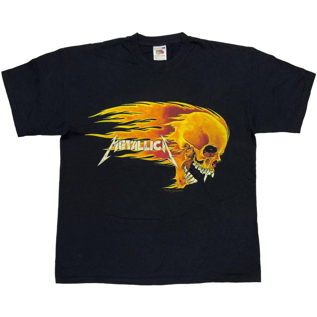 METALLICA PUSHEAD SIDE FLAME SKULL FRUIT OF THE LOOM XL 6780