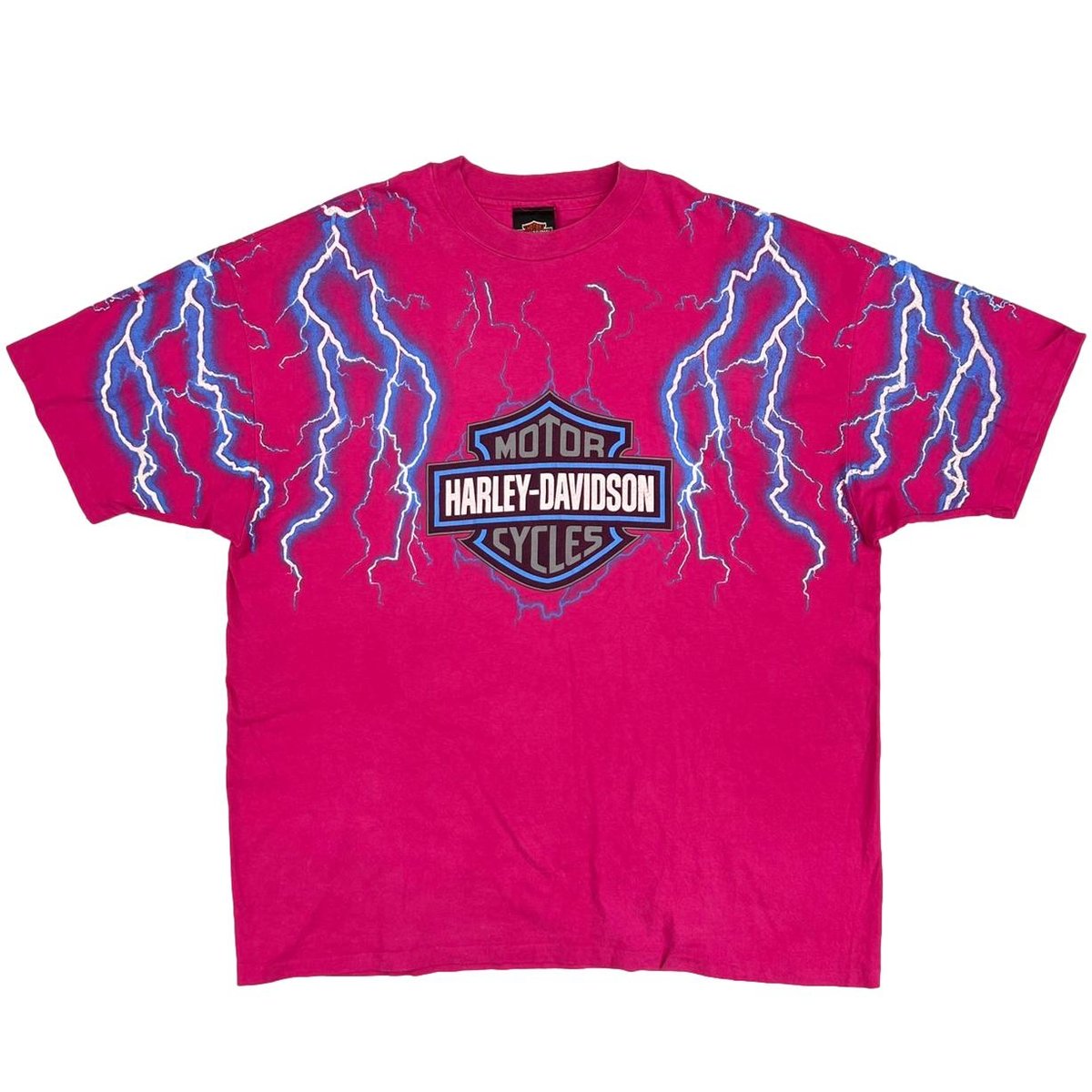 HARLEY DAVDSON 1994 WABASH VALLEY 10TH ANNIVERSARY PINK HANES XXL 0210