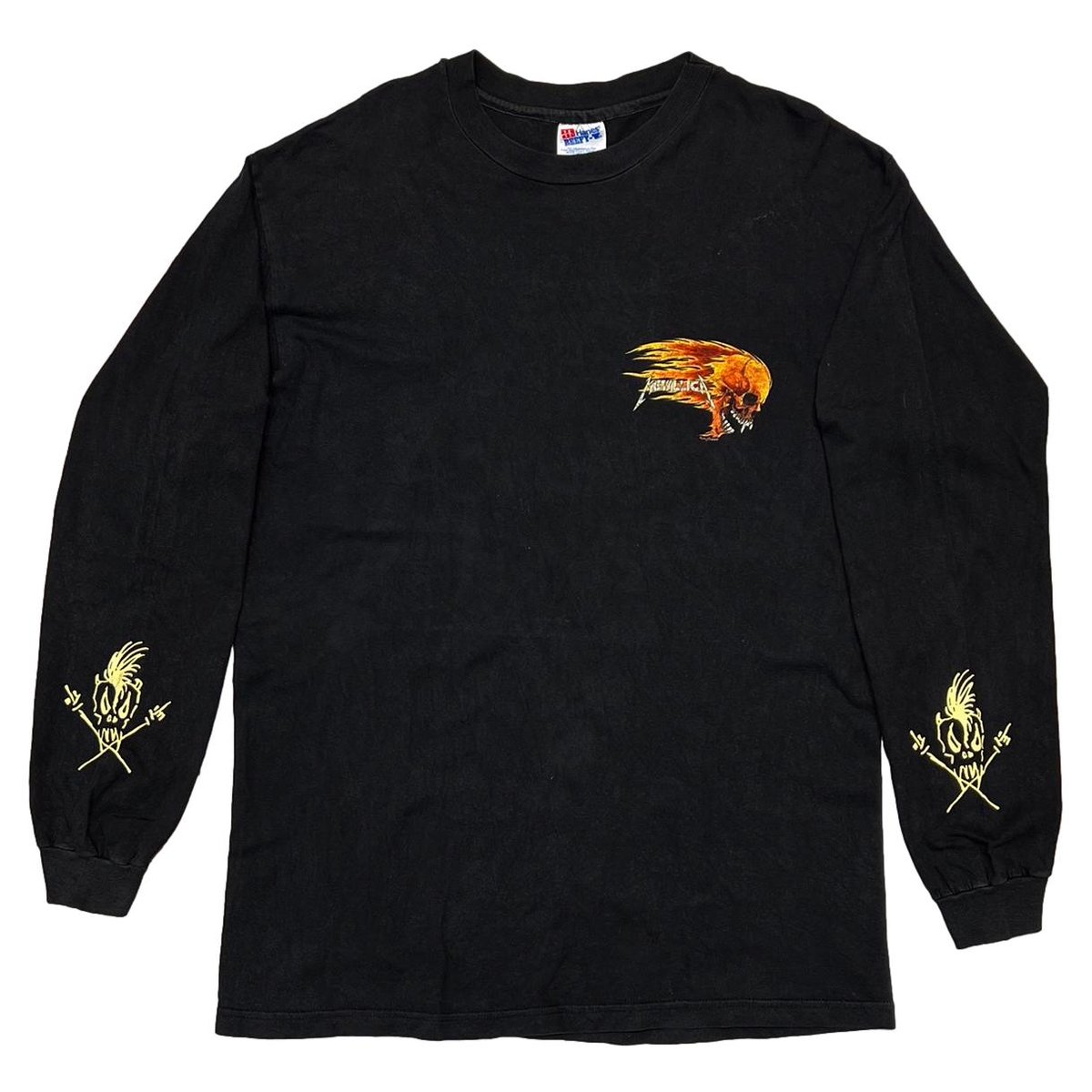METALLICA BIRTH SCHOOL METALLICA DEATH PUSHEAD SIDE FLAME SKULL LS LARGE 3998