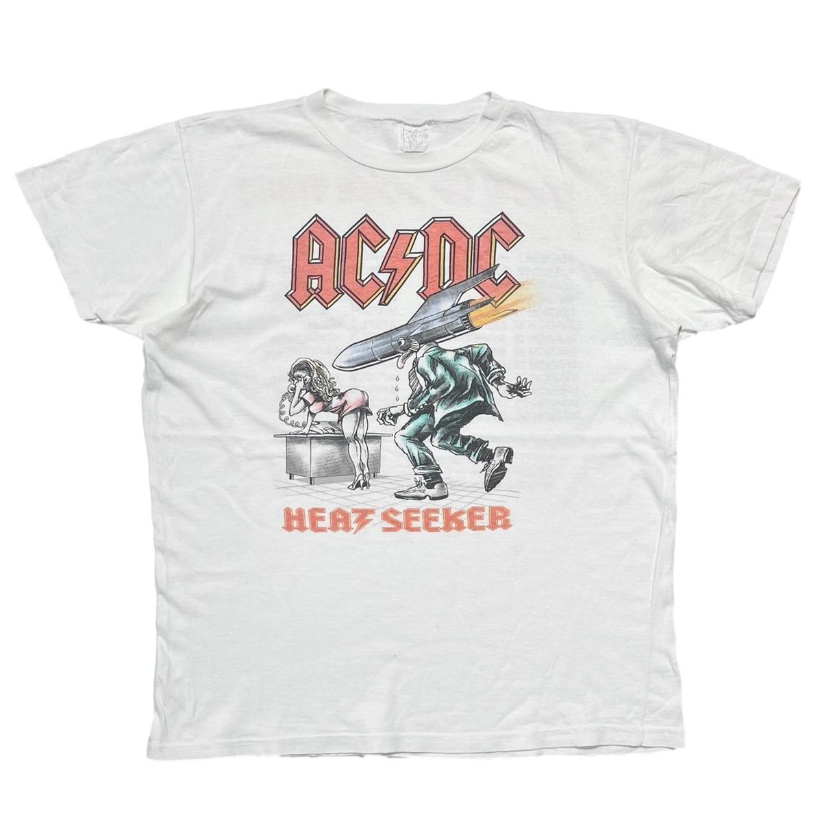 AC/DC HEAT SEEKER BLOW UP YOUR VIDEO 1988 WHITE LARGE 6426