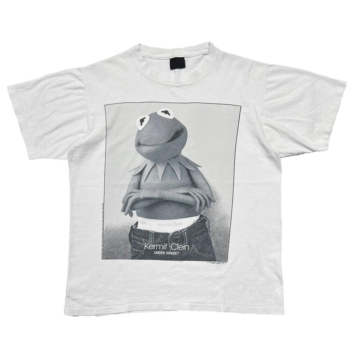 KERMIT CALVIN KLEIN PARODY KERMIT CLEIN WHITE CHANGES FITS LARGE 3574