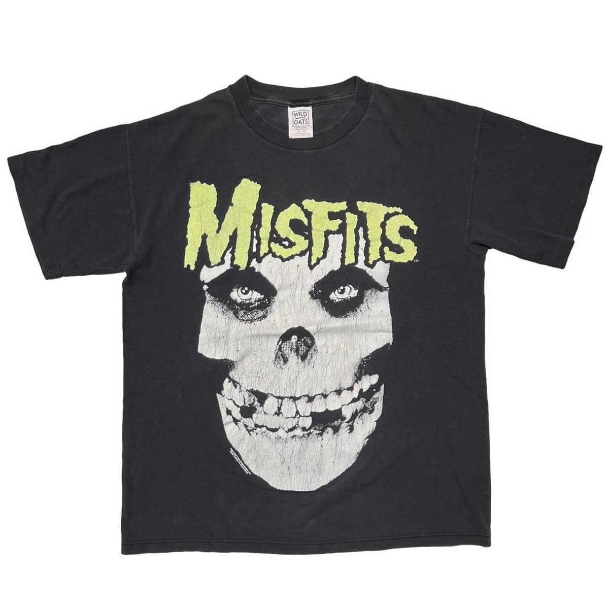 MISFITS 1997 SKULL glow in the dark GREEN TEXT WILD OATS XL 1093