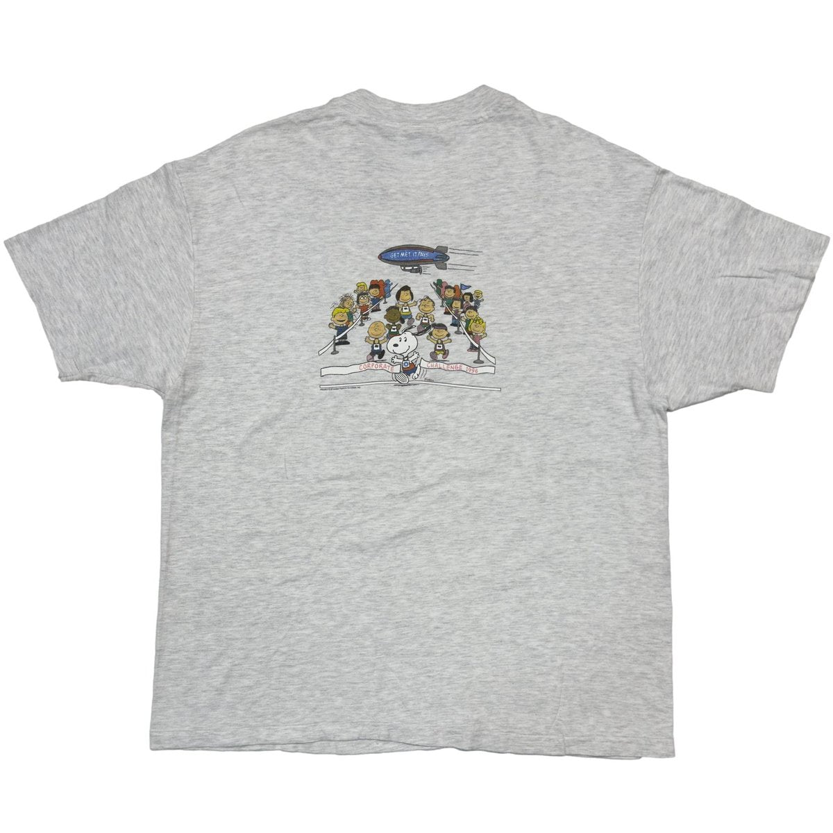PEANUTS Metlife GET MET IT PAYS CORPORATE CHALLENGE 1996 ASH GREY HANES XL 6731