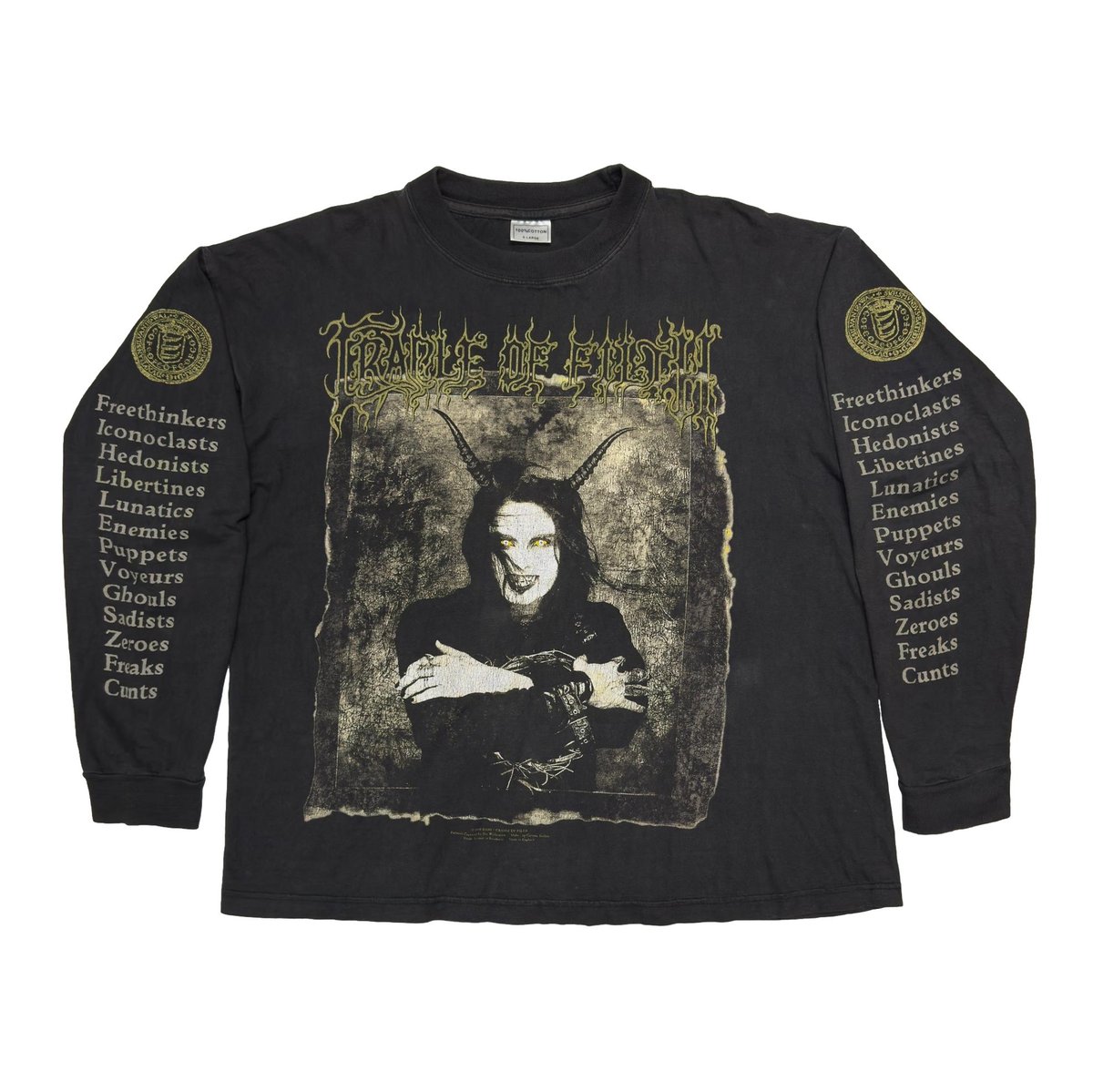 CRADLE OF FILTH 1998 THE WALL-EYED VAIN & INSANE LS EURO XL 5939