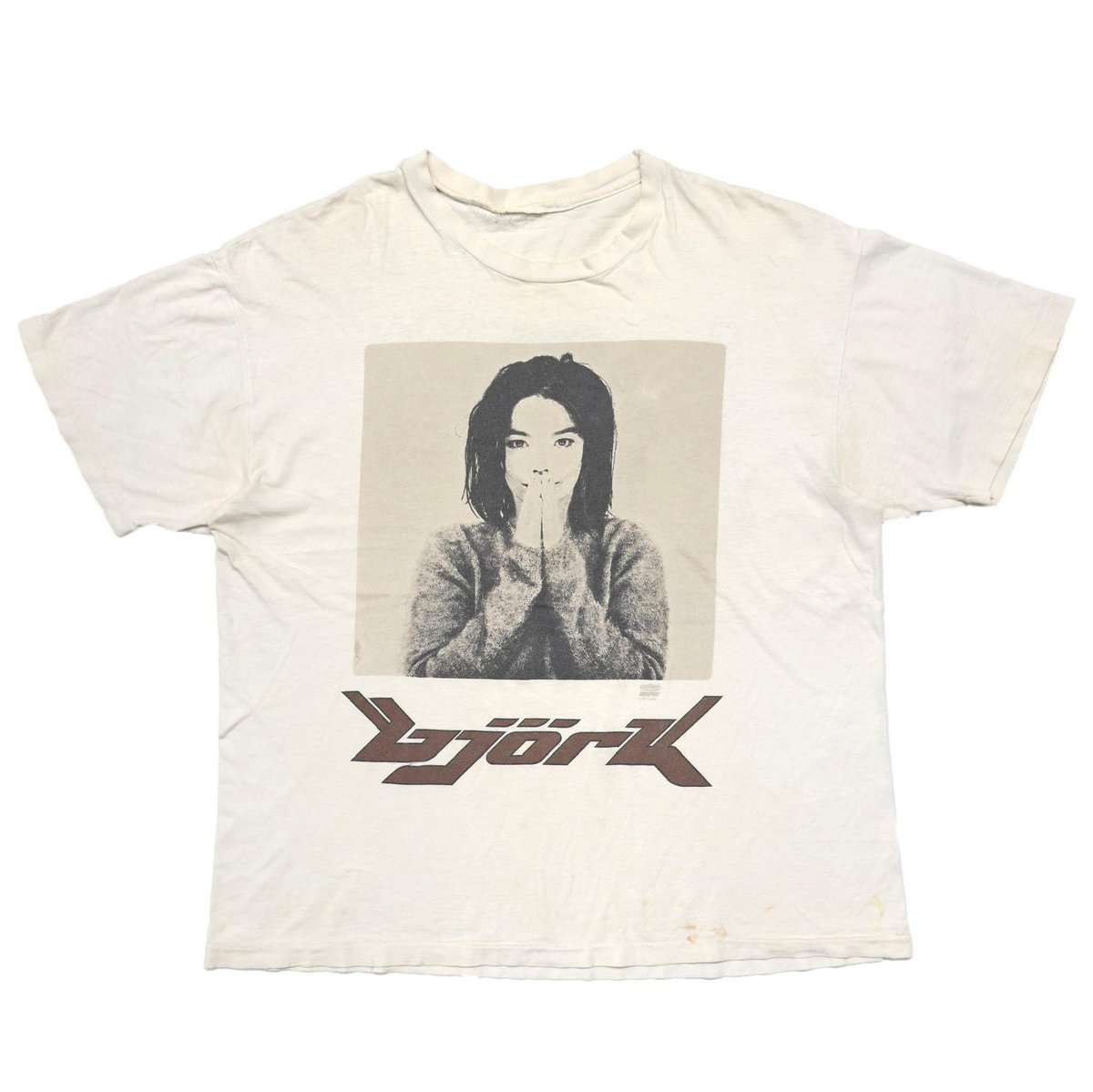 bjork 1993 DOUBLESIDE PORTRAIT PHOTOGRAPH BEIGE FITS XL 8375