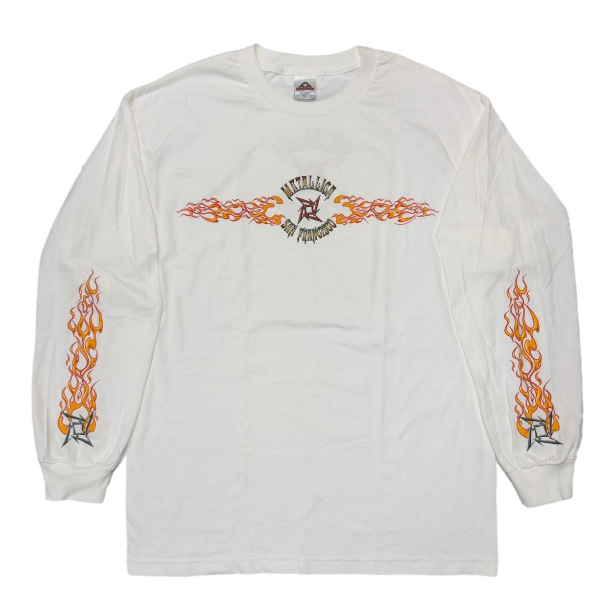 METALLICA 2004 SAN FRANCISCO FLAME LS WHITE ALSTYLE LARGE 3357