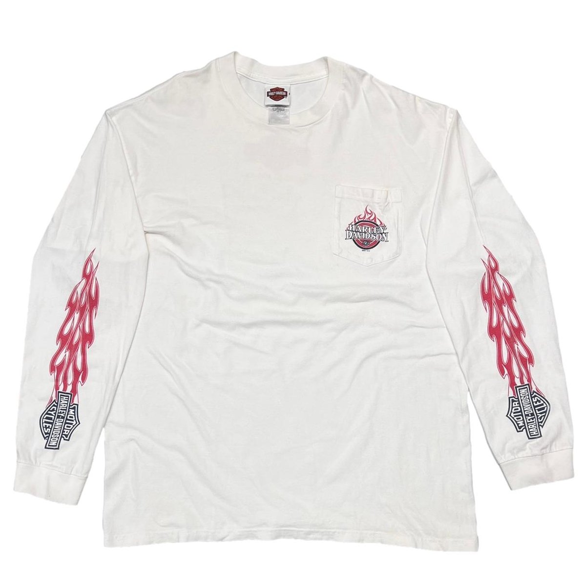 HARLEY DAVIDOSN ARM FRAME POCKET TEE WHITE 2011 LS FITS XL 2739