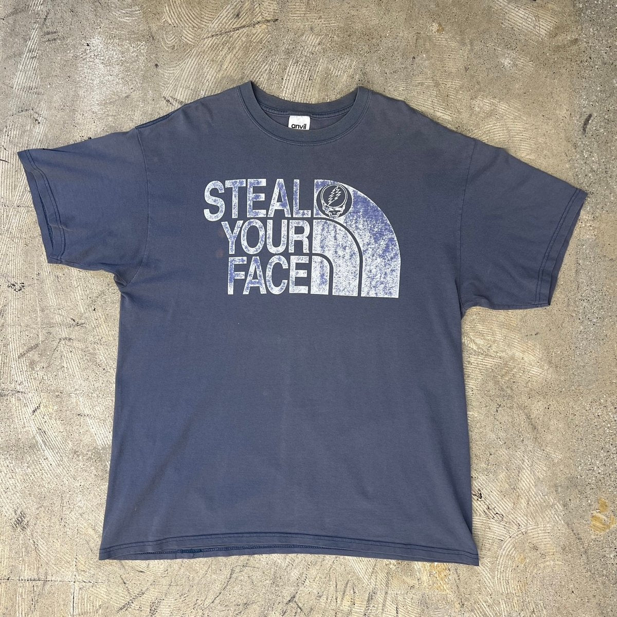 GRATEFUL DEAD STEAL YOUR FACE north face parody CHACOAL ANVIL XL 2465