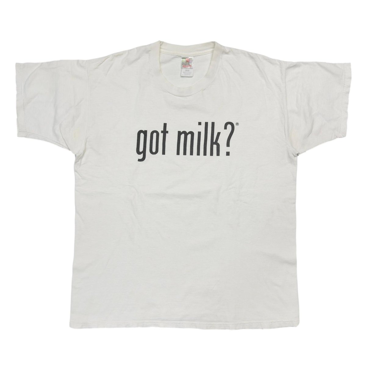 OLD & VINTAGE got milk ? WHITE FRUIT OF THE LOOM XL 4852