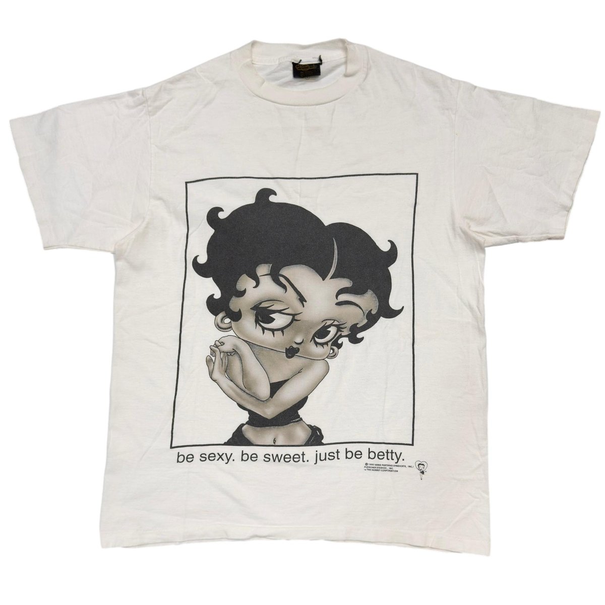 BETTY BOOP 1997 be sexy. be sweet. just be betty. CALVIN KLEIN PARODY WHITE CHANGES LARGE 6713