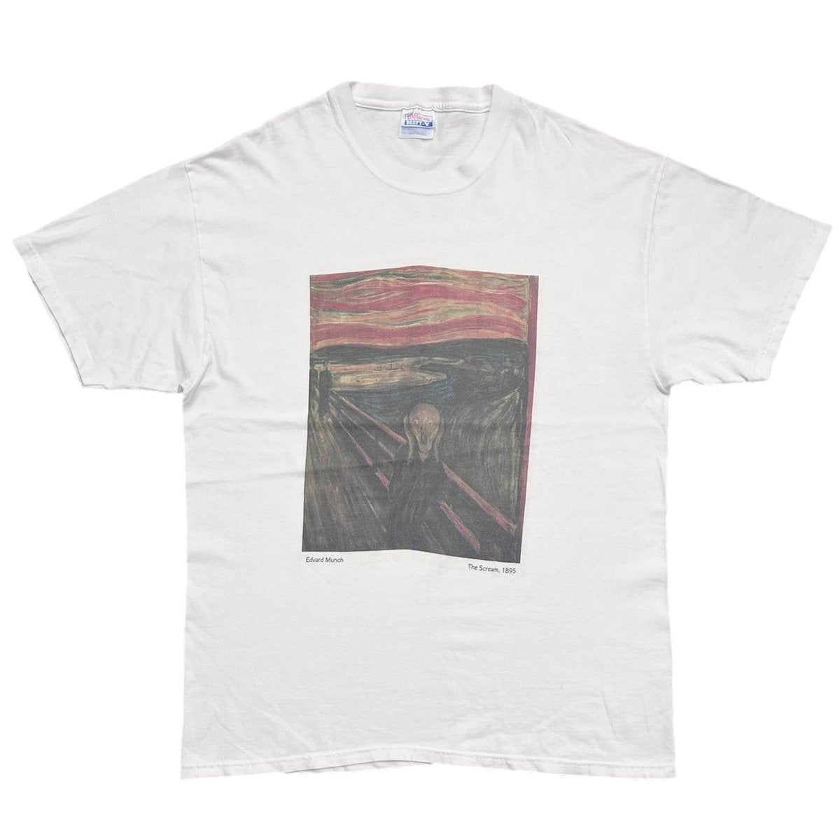 Edvard Munch The Scream Y2K WHITE Hanes LARGE 6401