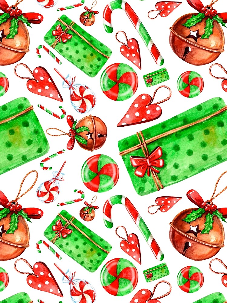 Candy Cane Gifts Christmas seamless pattern by natropycals