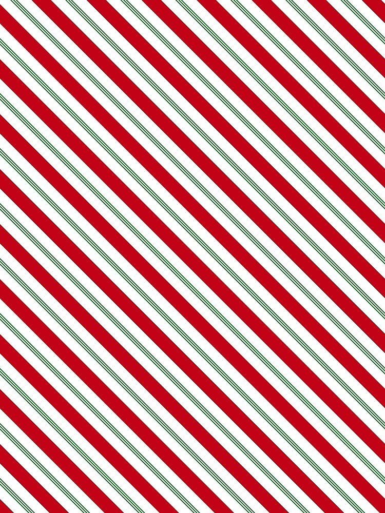 Red and Green Candy Cane Stripes by Feeling Artsy