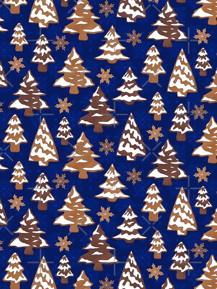 Blue Snow Covered Christmas Tree Cookies by WickedRefined - Nicole Demereckis