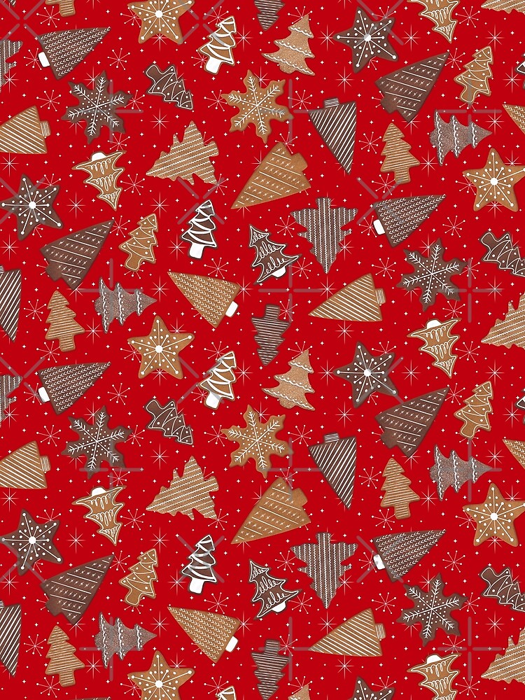 Red Mid century Christmas Cookies by WickedRefined - Nicole Demereckis