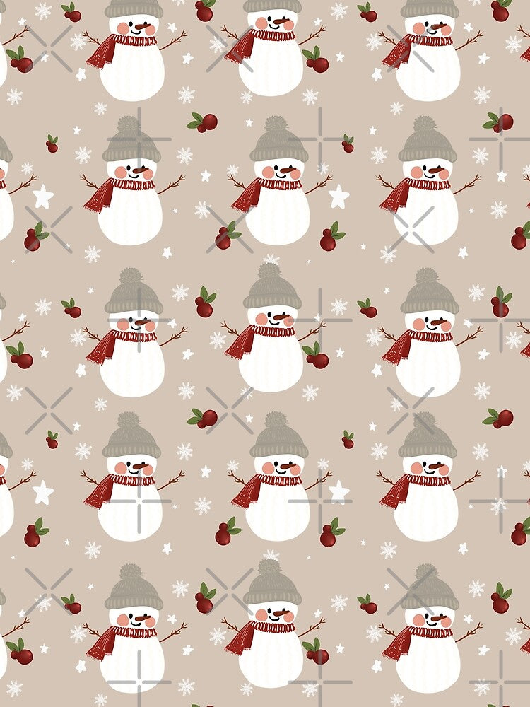 Cute Snowman Christmas Winter Pattern by Little Wimbly