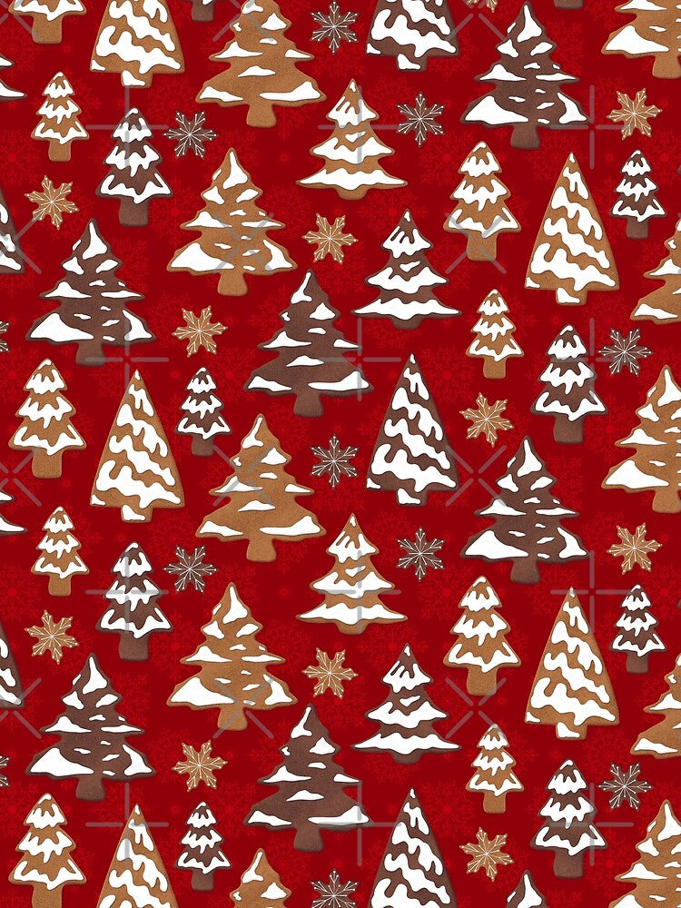 Red Snow Covered Christmas Tree Cookies by WickedRefined - Nicole Demereckis