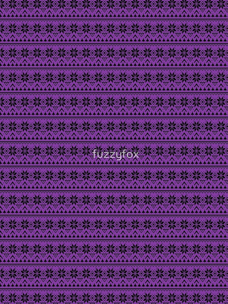 Scandinavian ornament Christmas ugly sweater design purple by fuzzyfox