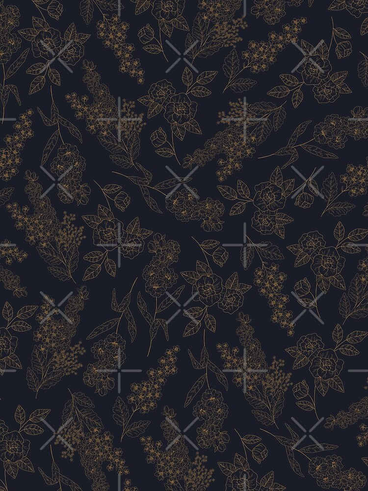 Dark Academia Aesthetic Floral Pattern by JoWillmot