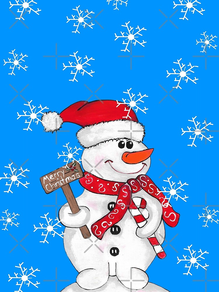 Cute Frosty Snowman - by Sartoris Art