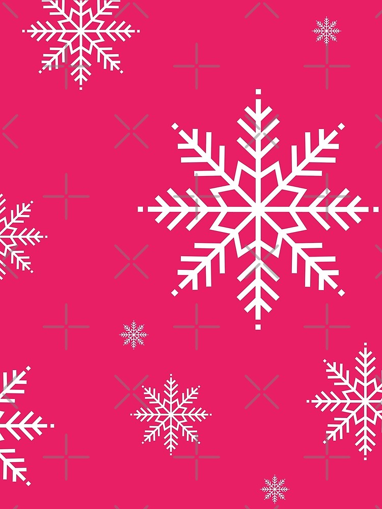 Snowflakes. Pink snow flakes. Fuchsia pink Christmas by Latte Design