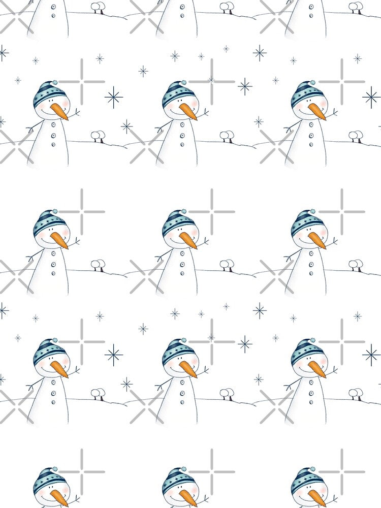 Christmas snowman let it snow pattern by Anastasia Toska