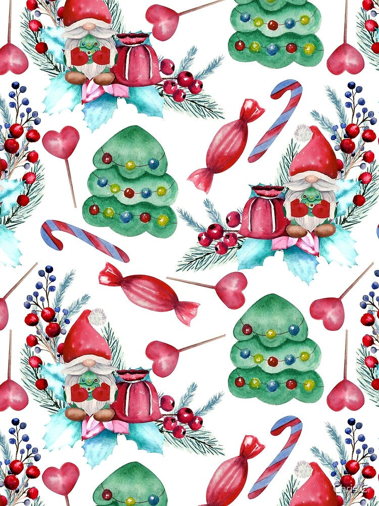Gnome Christmas Little Cute Red Gnome Gnomies Pattern by MiscelChr
