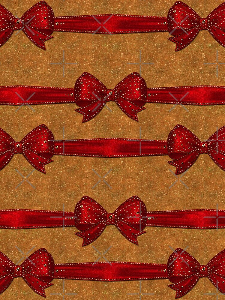 Vintage bows pattern in red gold - gifts by GlamourChick