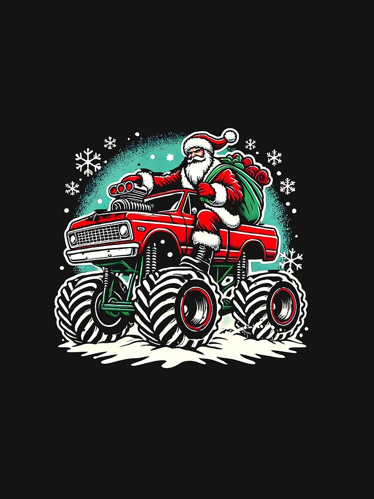 Santa Monster Truck Christmas Holiday Fun by Nalin-Design