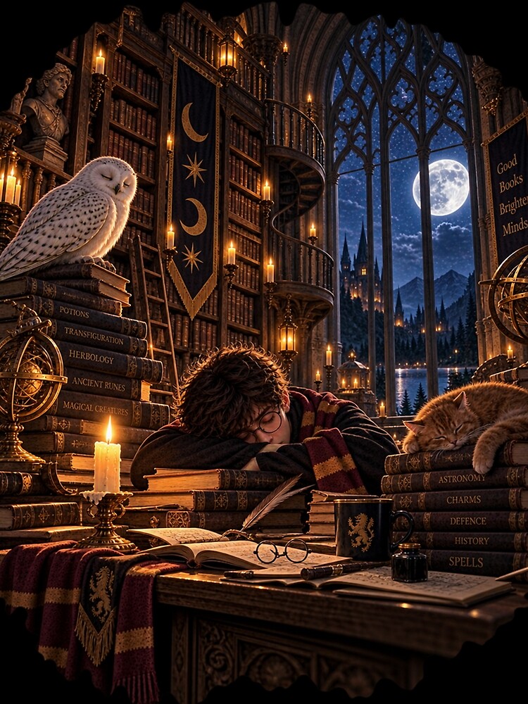 Library After Midnight – Cozy Dark Academia Fantasy by Lumvero