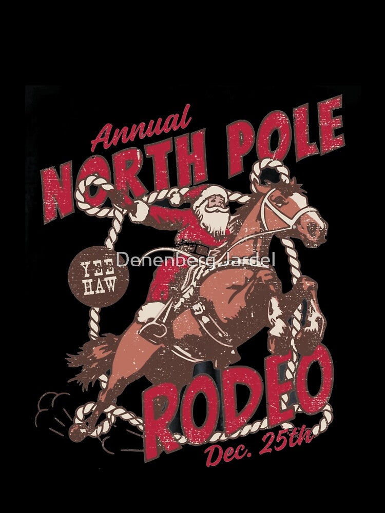 Annual North Pole Rodeo Yee Haw Santa Christmas Vintage Style by Denenberg Jardel