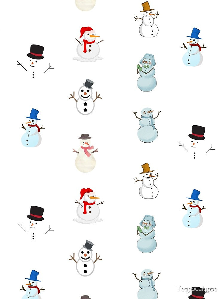 Various Cute Snowmen For Christmastime by Teepocalypse