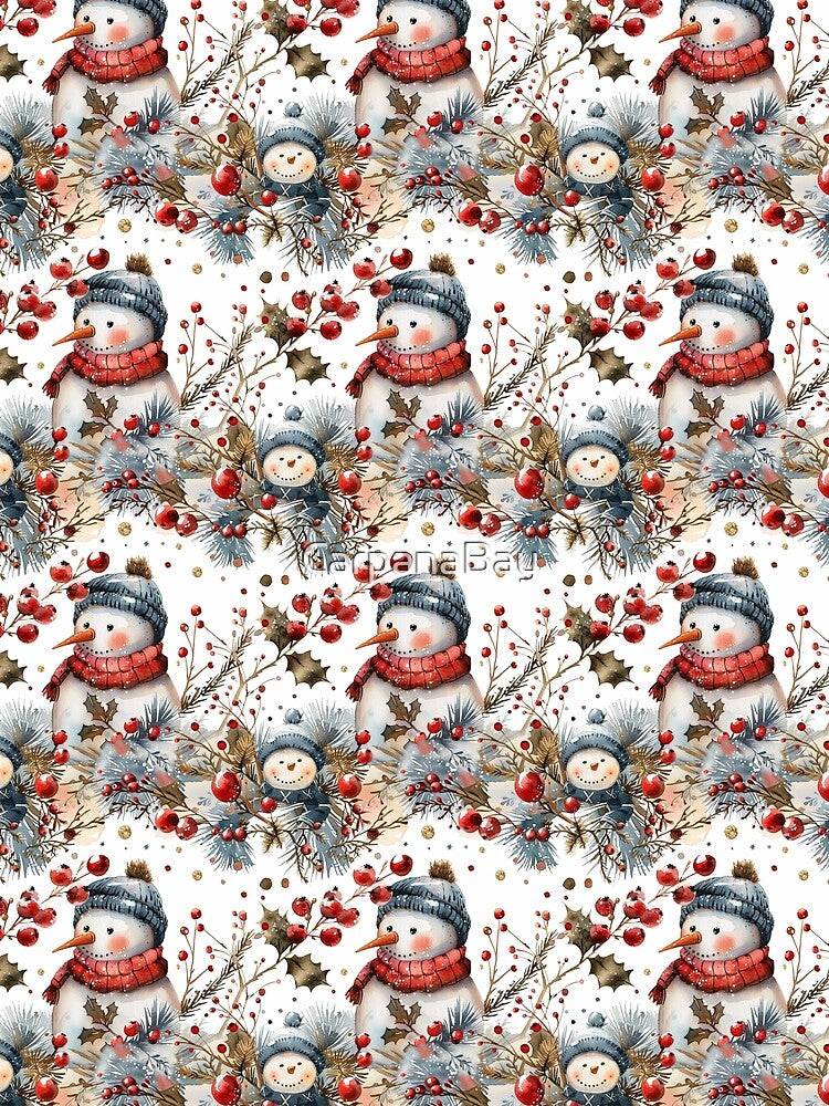 Christmas Snowman with Red Berries by CarpanaBay