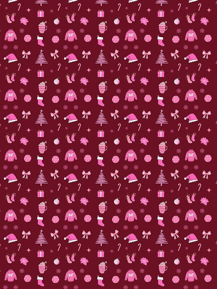 Pink Christmas Pattern by Patternliss