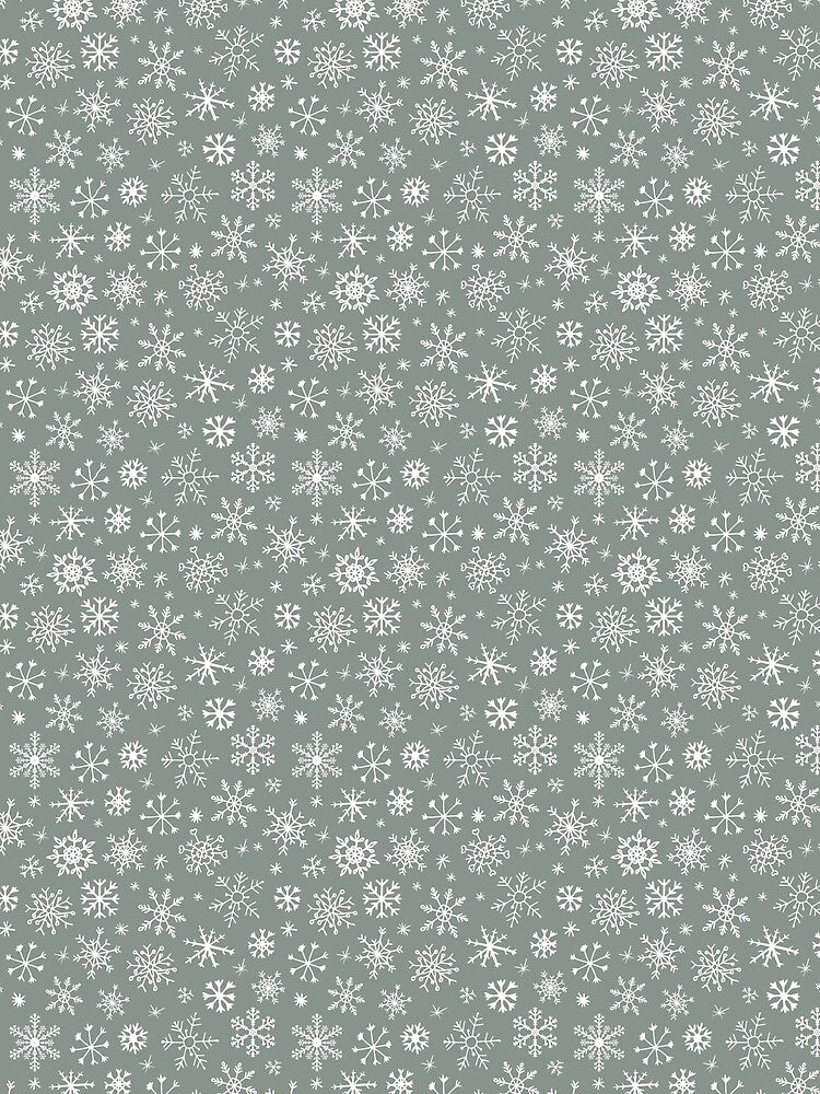 Sage Snowflakes Winter Christmas Pattern by ArtMeetsPizza