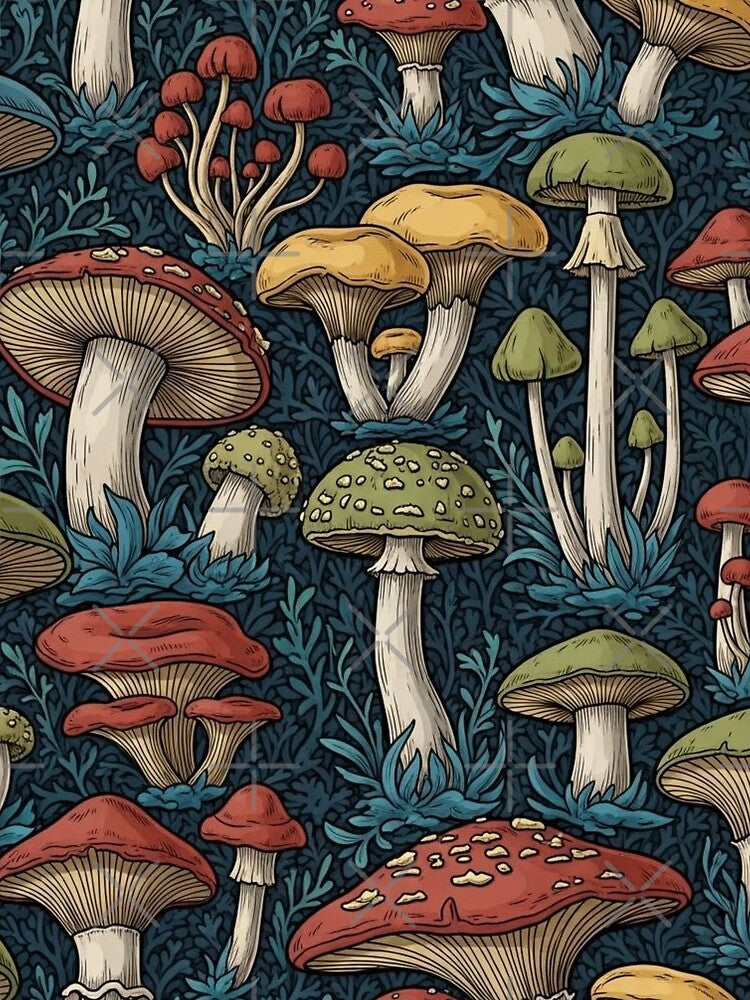 Forager dream mushroom hunting and mycology pattern by ikidyounot