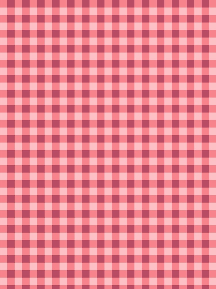 Minimalist Raspberry and Blush Pink Gingham Phone Case Gift for Her | Gingham Checkered Journal for Students | Raspberry Pink Gingham Tote Bag Gift for Mom by VivaFy